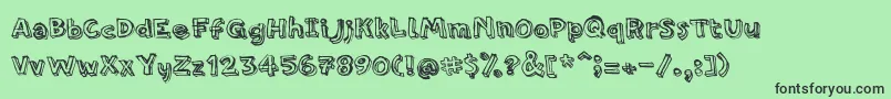 PfamateurRough-Schriftart – Schwarze Schriften auf grünem Hintergrund
