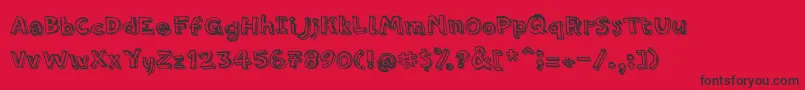PfamateurRough Font – Black Fonts on Red Background