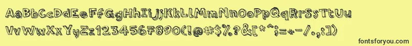 Подробнее о шрифте PfamateurRough Шрифт PfamateurRough – чёрные шрифты на жёлтом фоне