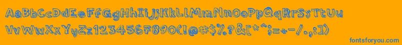 PfamateurRough Font – Blue Fonts on Orange Background