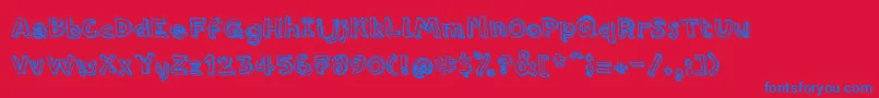 PfamateurRough Font – Blue Fonts on Red Background