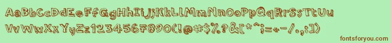 PfamateurRough Font – Brown Fonts on Green Background