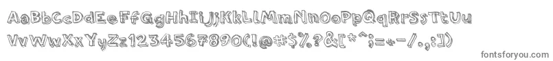 フォントPfamateurRough – 白い背景に灰色の文字