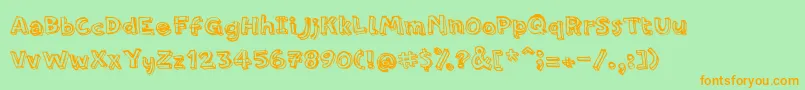 PfamateurRough Font – Orange Fonts on Green Background