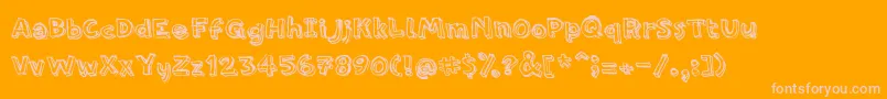 PfamateurRough Font – Pink Fonts on Orange Background