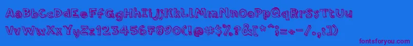 PfamateurRough Font – Purple Fonts on Blue Background