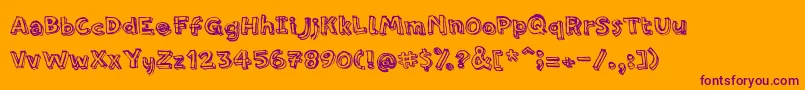 PfamateurRough Font – Purple Fonts on Orange Background