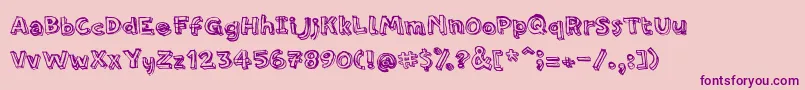 Fonte PfamateurRough – fontes roxas em um fundo rosa