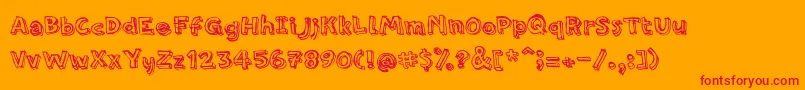 PfamateurRough Font – Red Fonts on Orange Background