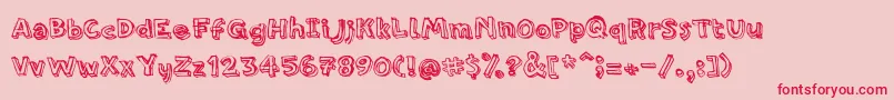 PfamateurRough Font – Red Fonts on Pink Background