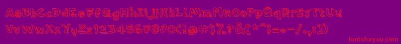 PfamateurRough Font – Red Fonts on Purple Background