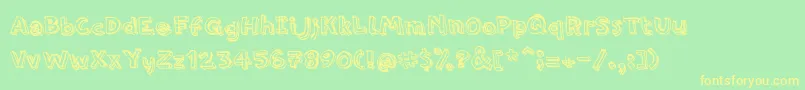 PfamateurRough Font – Yellow Fonts on Green Background