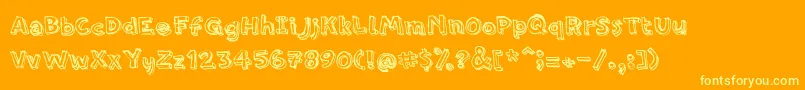 PfamateurRough Font – Yellow Fonts on Orange Background