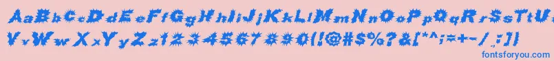 ShockRockFont Font – Blue Fonts on Pink Background