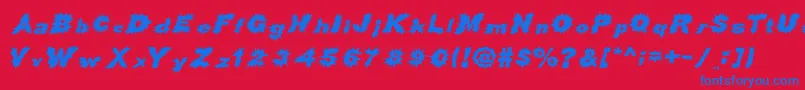 フォントShockRockFont – 赤い背景に青い文字