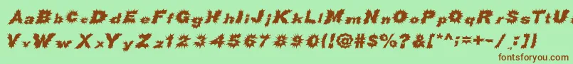 フォントShockRockFont – 緑の背景に茶色のフォント