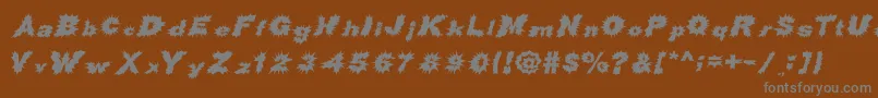 ShockRockFont-fontti – harmaat kirjasimet ruskealla taustalla
