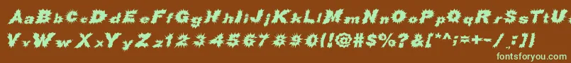 Czcionka ShockRockFont – zielone czcionki na brązowym tle