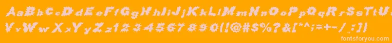 ShockRockFont-Schriftart – Rosa Schriften auf orangefarbenem Hintergrund