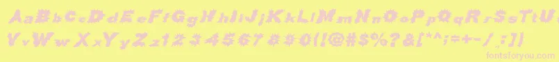 ShockRockFont Font – Pink Fonts on Yellow Background