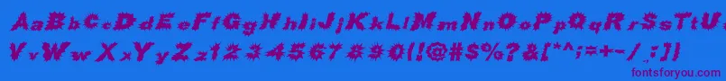 ShockRockFont Font – Purple Fonts on Blue Background