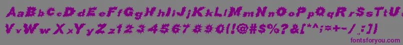 Czcionka ShockRockFont – fioletowe czcionki na szarym tle