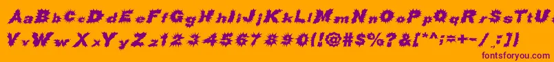 ShockRockFont-Schriftart – Violette Schriften auf orangefarbenem Hintergrund