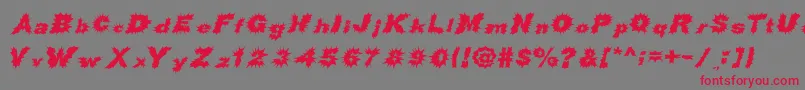 フォントShockRockFont – 赤い文字の灰色の背景