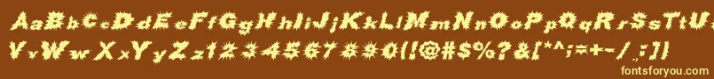 Czcionka ShockRockFont – żółte czcionki na brązowym tle