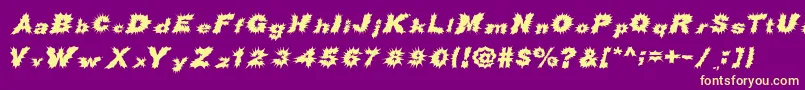 ShockRockFont Font – Yellow Fonts on Purple Background