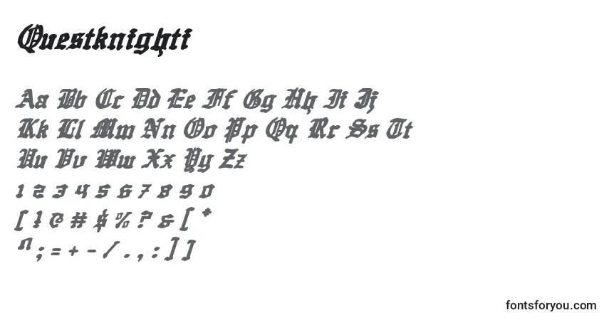 Questknighti Font – alphabet, numbers, special characters