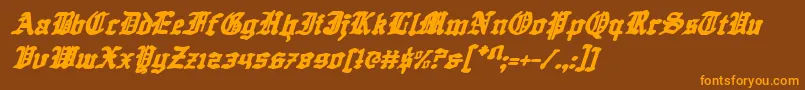 Questknighti Font – Orange Fonts on Brown Background
