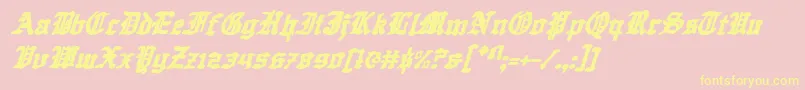 Questknighti Font – Yellow Fonts on Pink Background