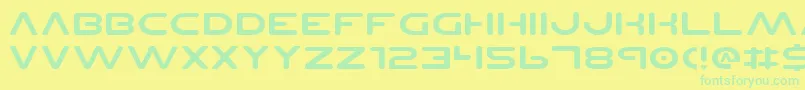 Шрифт Planetnsv2e – зелёные шрифты на жёлтом фоне