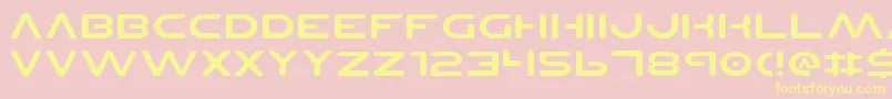 Planetnsv2e-Schriftart – Gelbe Schriften auf rosa Hintergrund