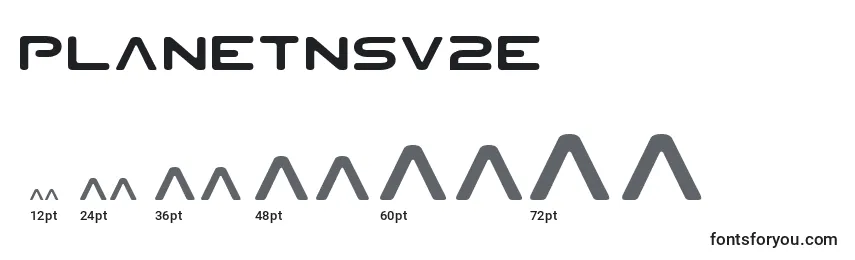 Размеры шрифта Planetnsv2e