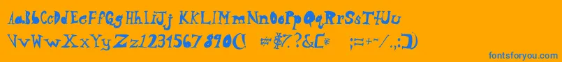 NeighborsYard Font – Blue Fonts on Orange Background