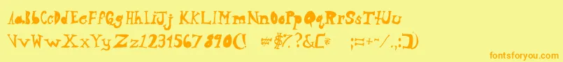 NeighborsYard Font – Orange Fonts on Yellow Background