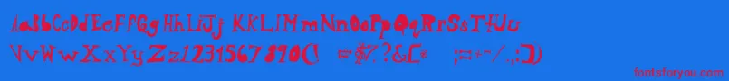 NeighborsYard Font – Red Fonts on Blue Background