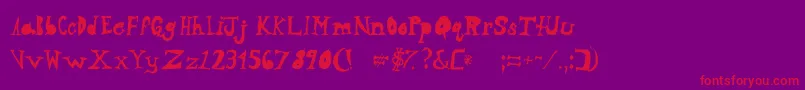 フォントNeighborsYard – 紫の背景に赤い文字