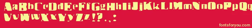 Dr.Benway Font – Yellow Fonts on Red Background