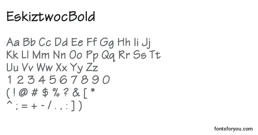 Шрифт EskiztwocBold – алфавит, цифры, специальные символы