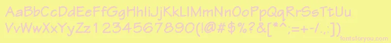 EskiztwocBold-fontti – vaaleanpunaiset fontit keltaisella taustalla