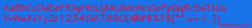 フォントEskiztwocBold – 赤い文字の青い背景