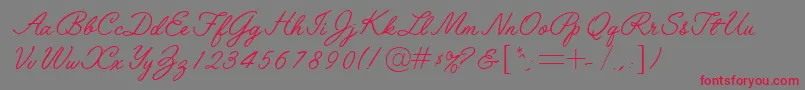 LeytonstoneRegularDb Font – Red Fonts on Gray Background