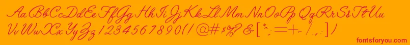 Шрифт LeytonstoneRegularDb – красные шрифты на оранжевом фоне