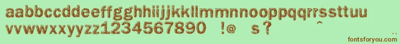 Vtksgiz Font – Brown Fonts on Green Background