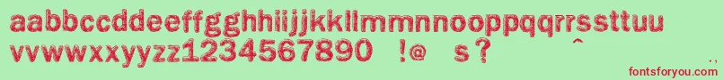 Vtksgiz Font – Red Fonts on Green Background