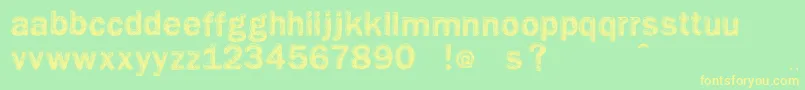 Vtksgiz Font – Yellow Fonts on Green Background