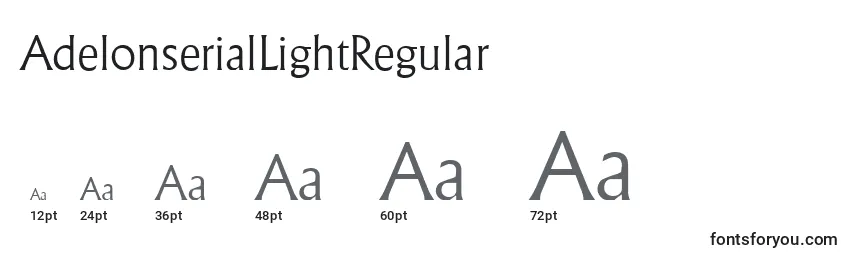 AdelonserialLightRegular-fontin koot